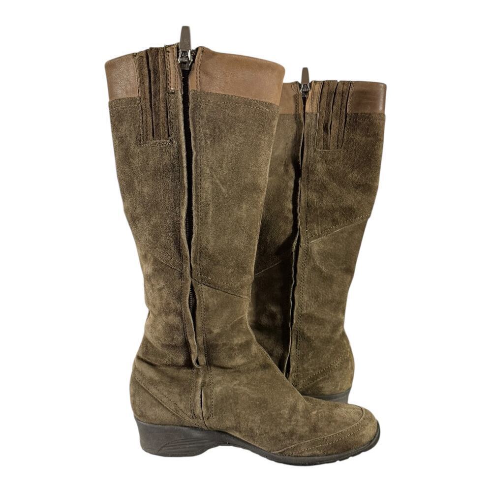 Teva SN 4326 Women’s 6 Suede Leather Tall Waterproof Winter Boots Brown Knit - Picture 7 of 8